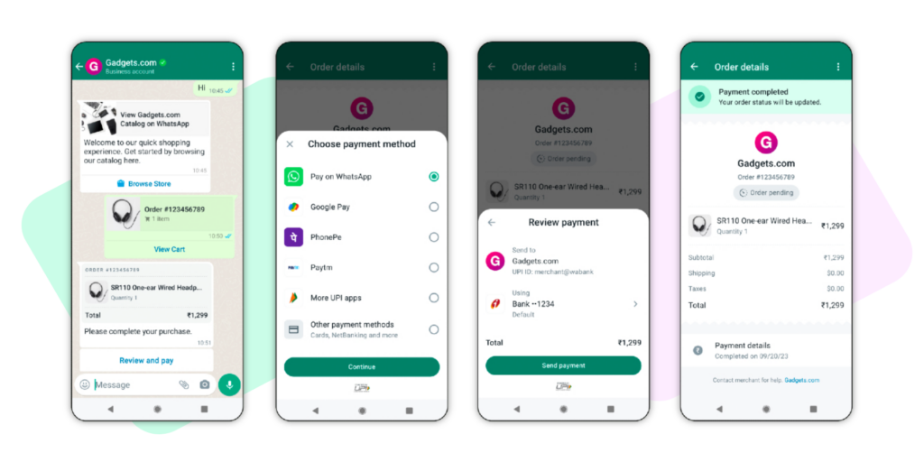 Alt Text:  How to use WhatsApp app Payment with Businesses